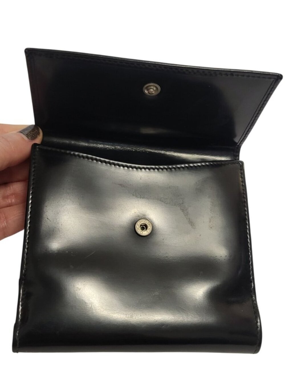 Vintage Gucci Tom Ford Era Leather Wallet Black Smooth G Clasp Bifold Italy - Picture 8 of 15